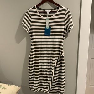 Market and Spruce green and off white stripe dress. Size L